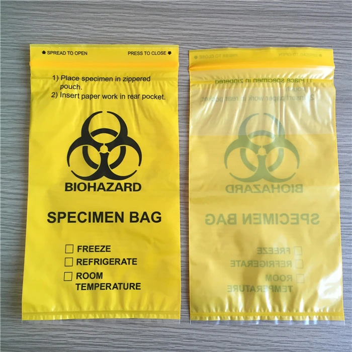 Double Pockets Lab Use Disposable Specimen Retrieval Bag, Three Layers Kangaroo Bag Bio Medical 95kpa Specimen Bags