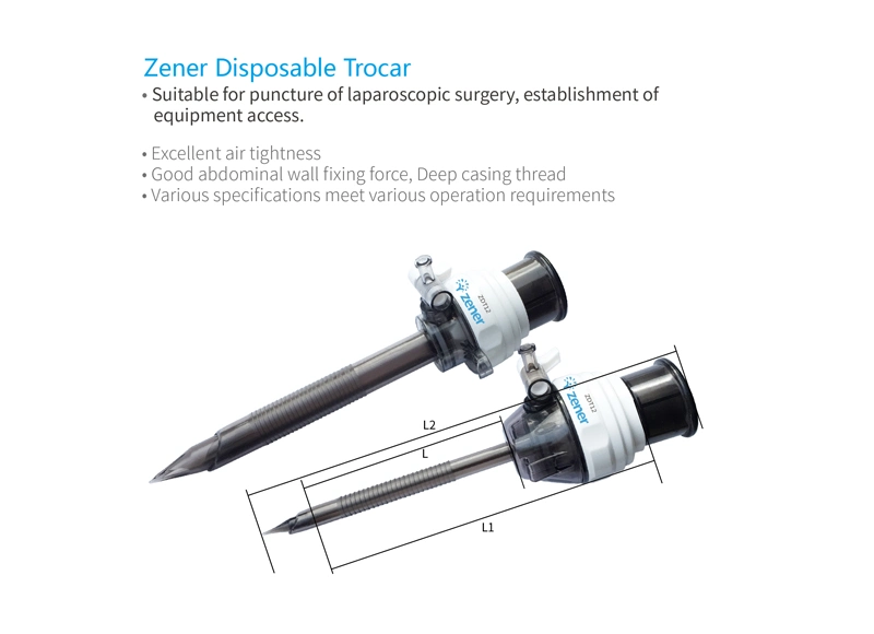 Zener Disposable Trocar with CE/ISO Certificate, for Laparoscopic, Wholesale High Quality, Medical Surgical Instrument, Acdominal Minimally Invasive, Titanium N