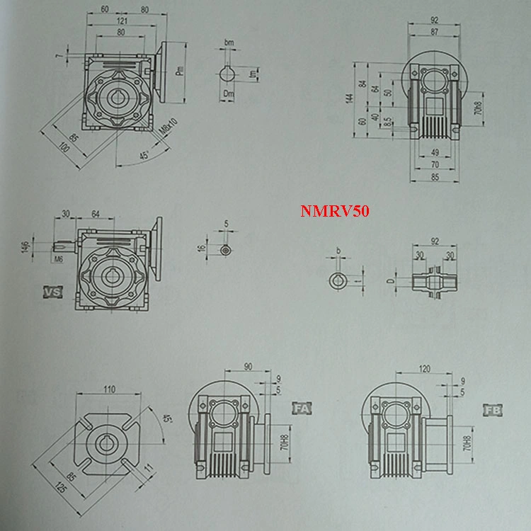 Nmrv Series Worm Gear Boxes Gear Reduction Reducers with Output and Input Flange