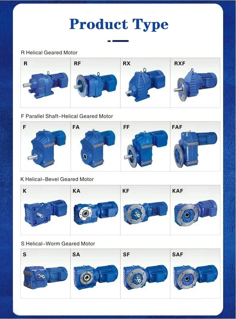 K Series Foot-Mounted Helical-Bevel Units with Solid Shaft Electric Motor Speed Reducer Gearbox